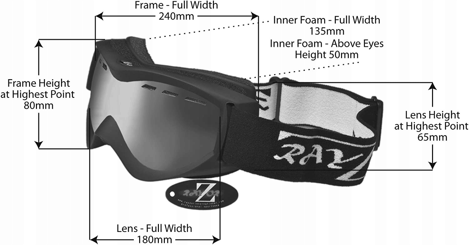 Gogle narciarskie snowboard RAYZOR UV400 Kod producenta RIBKSMGO-SK