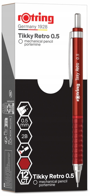 0,5mm piros automata rajzceruza RETRO TIKKY ROTRING Darabszám az ajánlatban 1 db