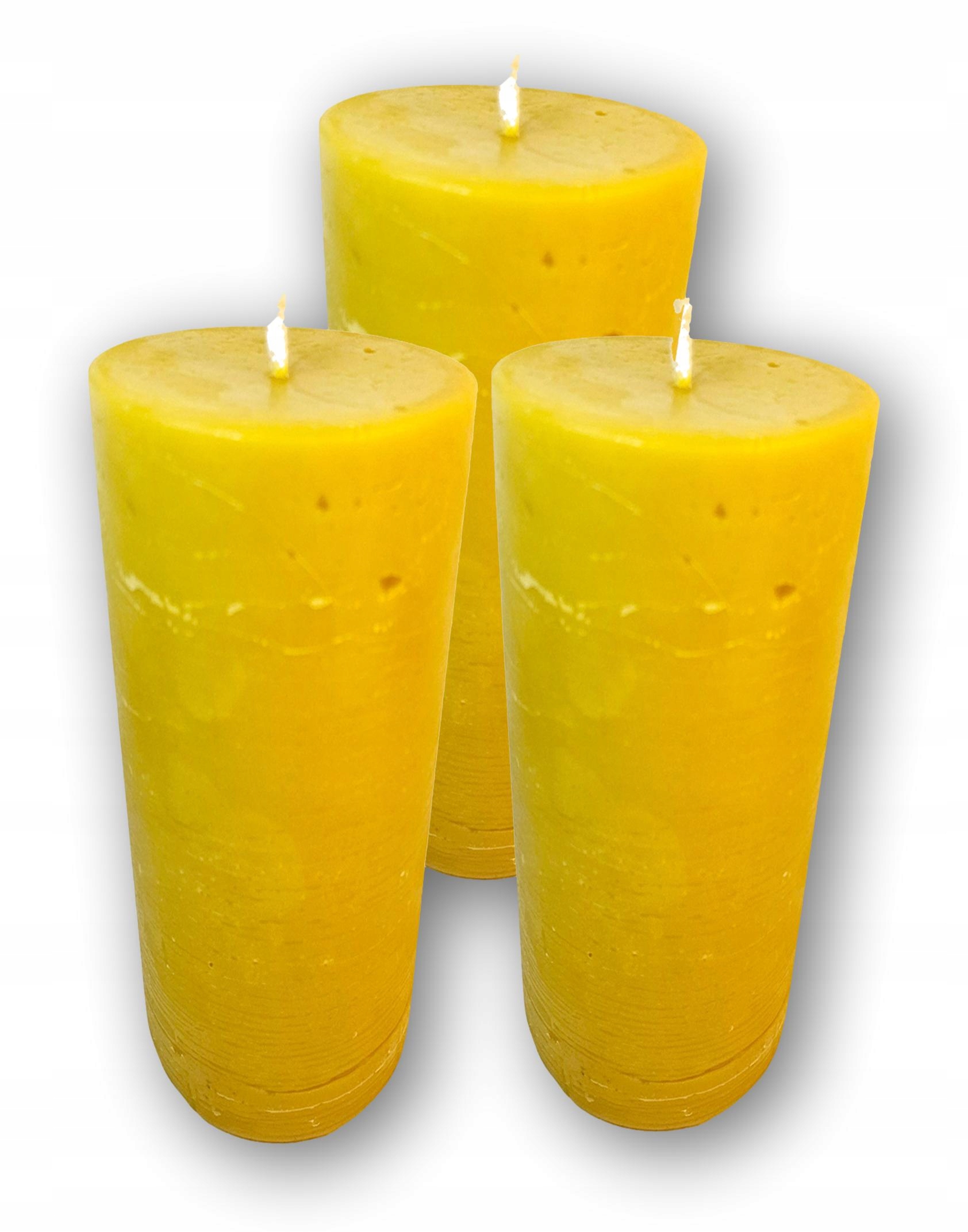 3X Dekoračná Sviečka liata z prírodného včelieho vosku Valec 25 cm 1400 g