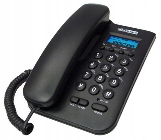 TELEFON STACJONARNY MAXCOM KXT100 CZARNY LCD