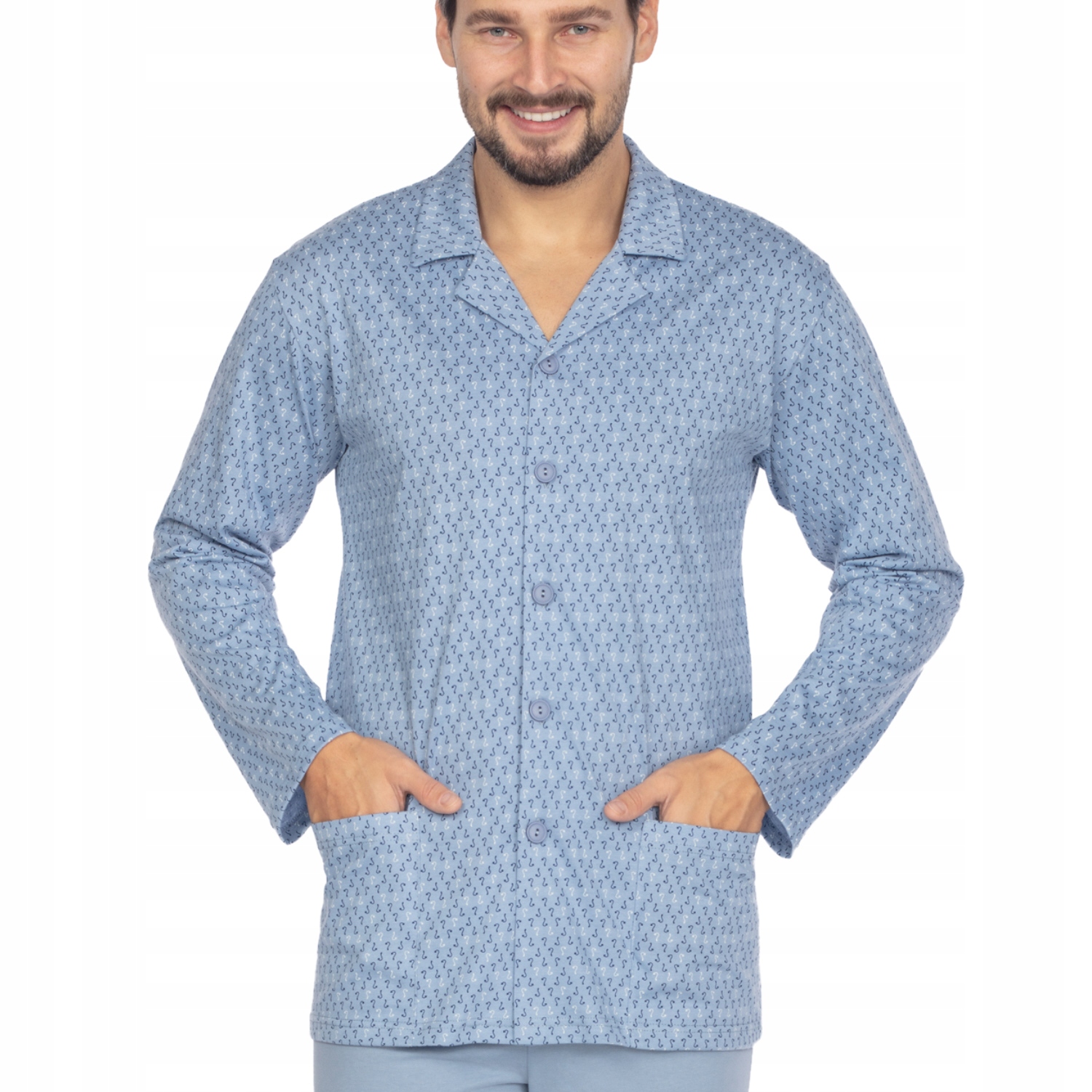 REGINA piżama męska rozpinana 463 niebieski Rozmiar XXL