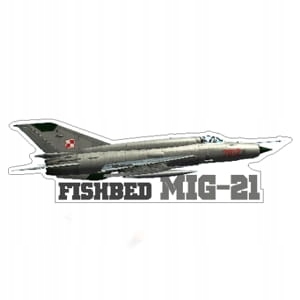 

MIG-21 Fishbed myśliwiec naklejka