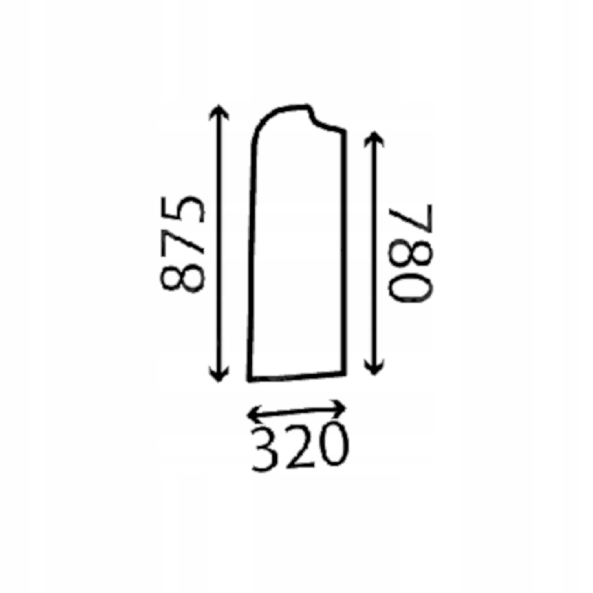 sklo Yanmar přední dveře horní levé 121826
