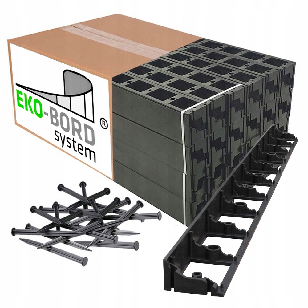 Trávníkový lem Ekobord Uni 45 mm 30 m 100 kotvících kolíků