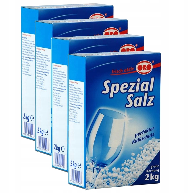 Levně 4x Ochranná Sůl Do Myček Nádobí 2KG Změkčuje vodu Oro