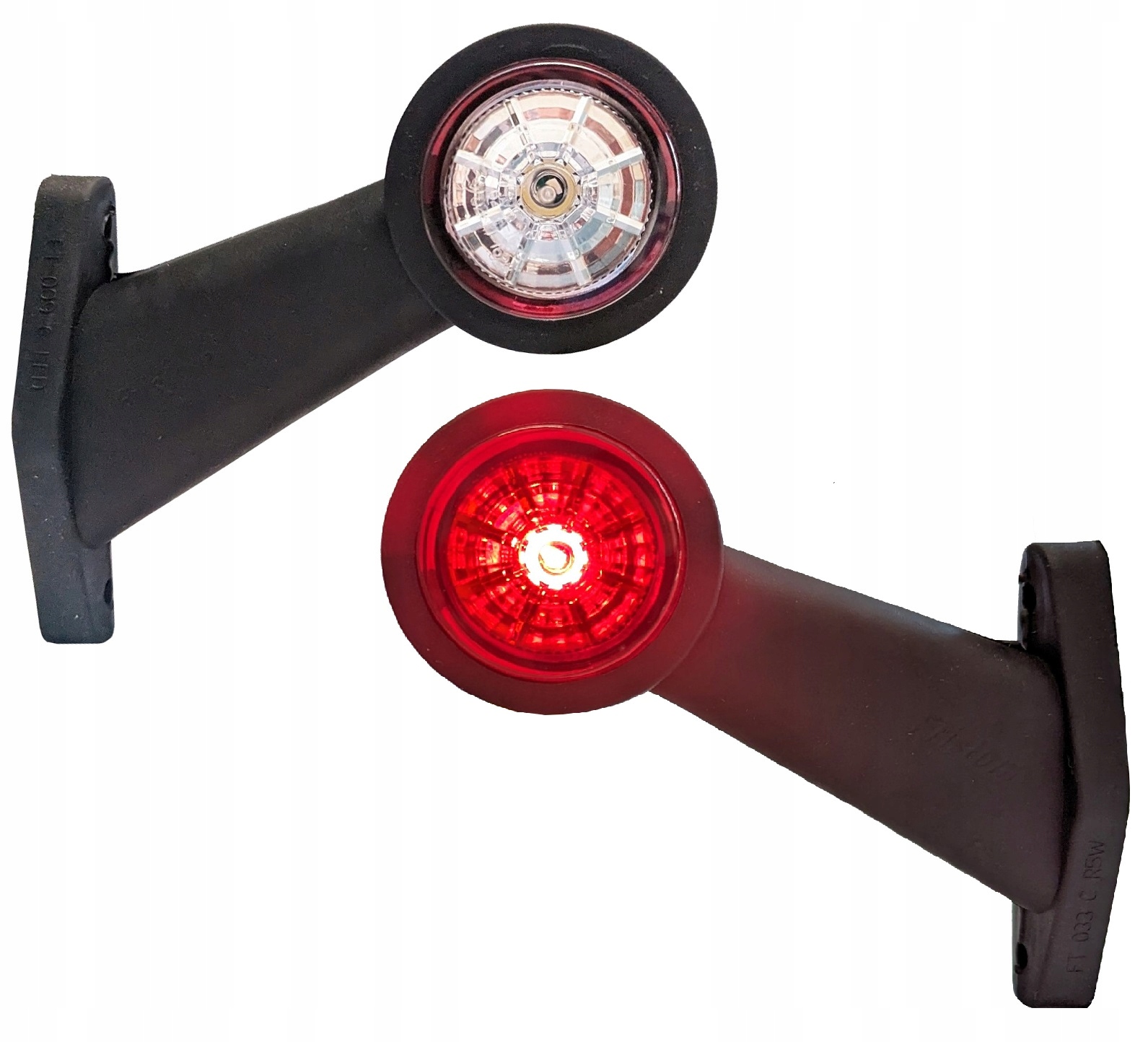 LAMPA OBRYSOWA ROGOWA LED OBRYSÓWKA SKOŚNA BIAŁO CZERWONA FT-009C 12/24V