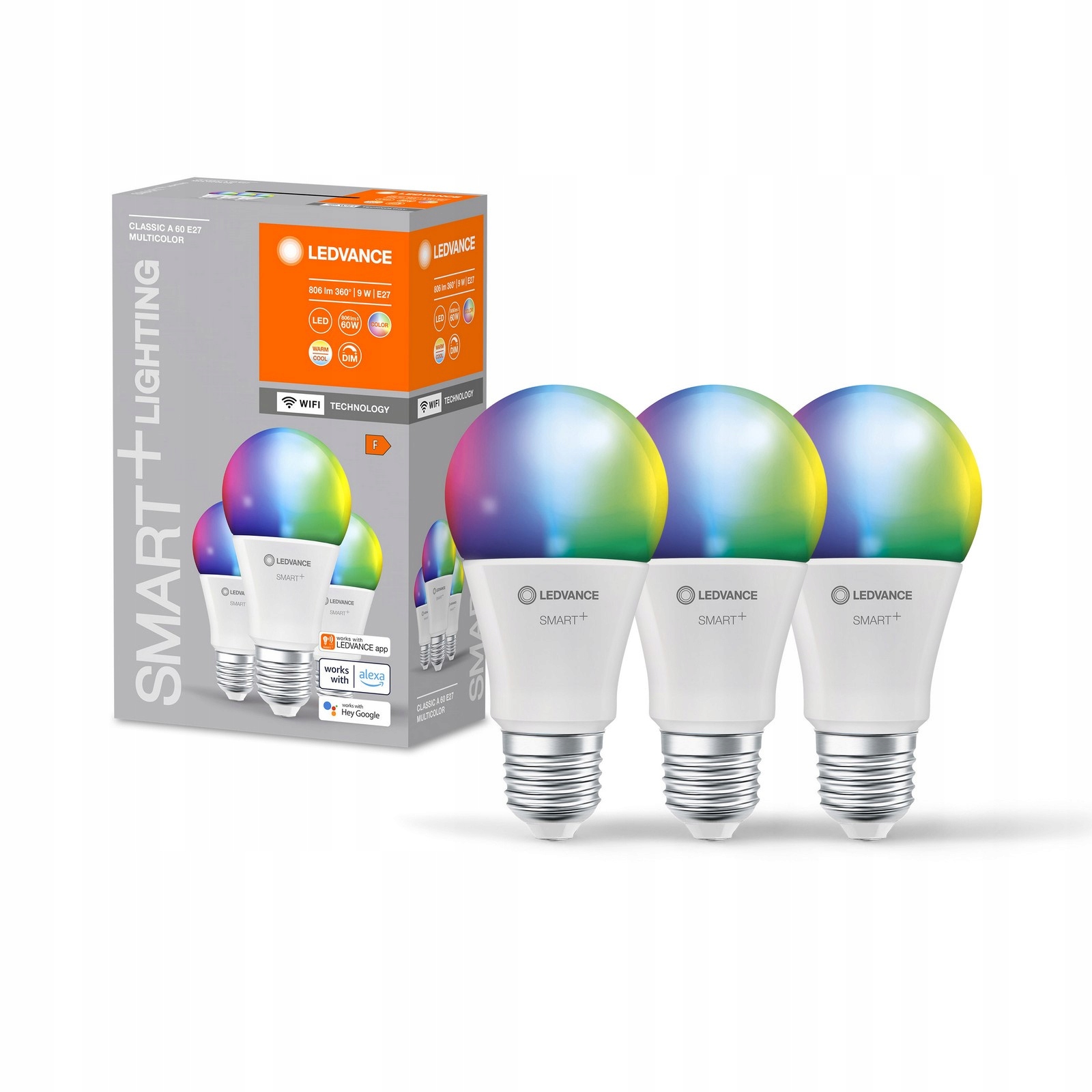 3PAK Led žárovka E27 A60 9W 806lm Rgbw Smart+ WiFi stmívatelná Ledvance