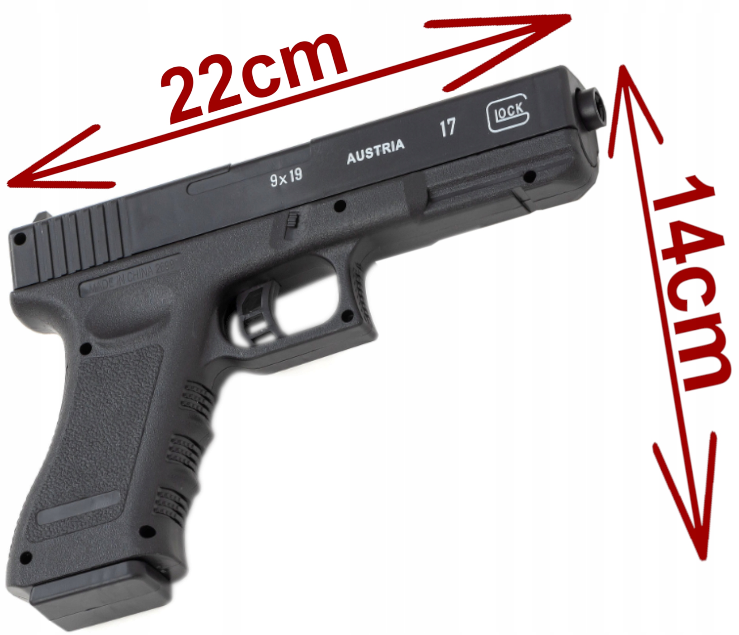 GLOCK 17 1:1 REPLIKA ASG PISTOLET NA KULKI +GRANAT Marka inna