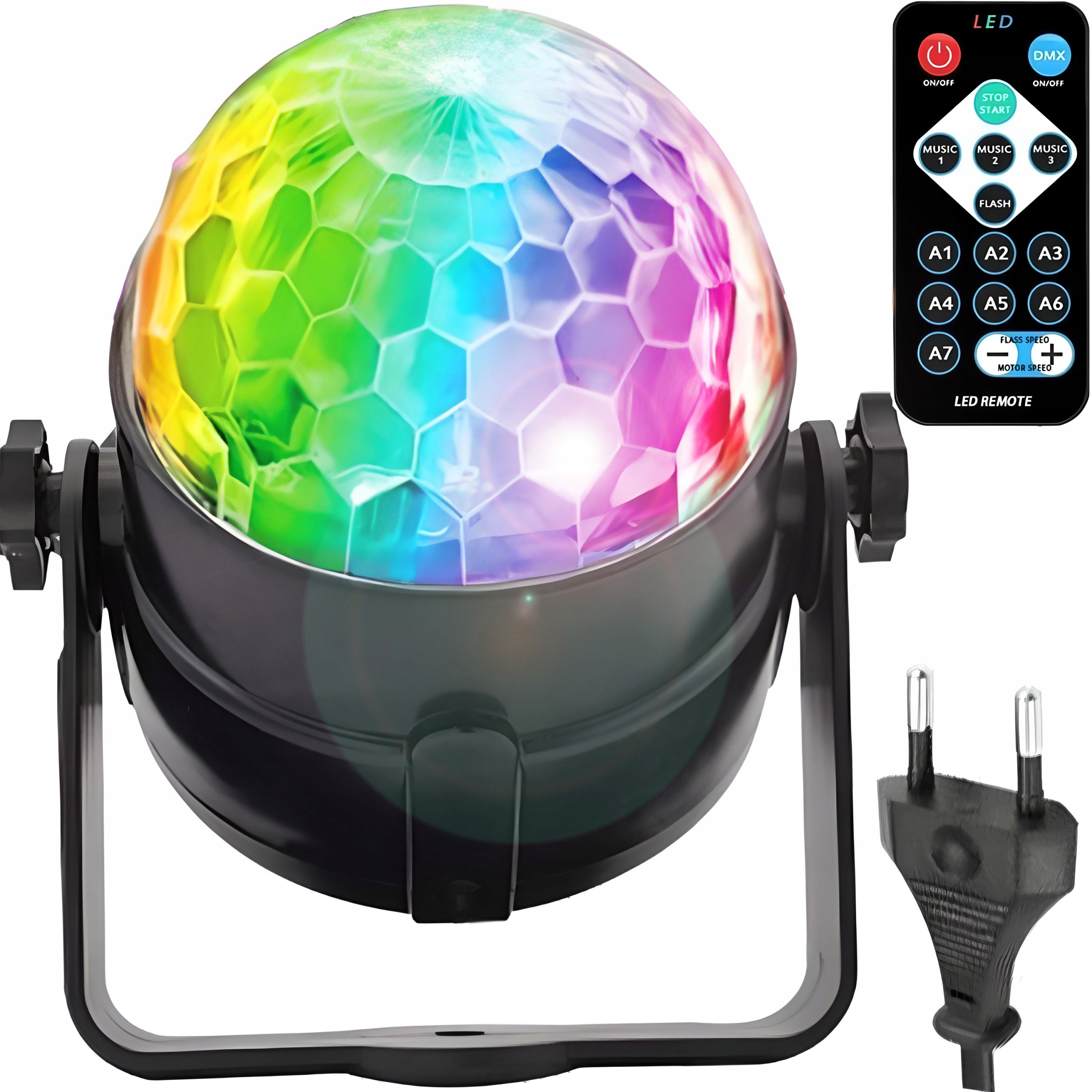 

Kula Disco Dyskotekowa Projektor Rgb Led Pilot