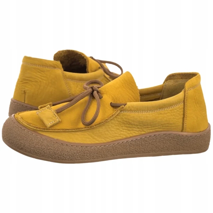 Dámské boty Pohodlné Mokasíny Nepeke Hakija Mustard Nubuck Žluté