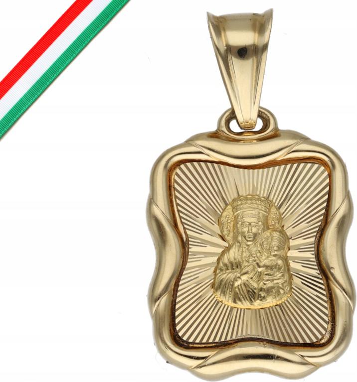 Zlatý medailonek 585 Matka Boží Královna křtu 4,4g na přijímání 14k přívěsek