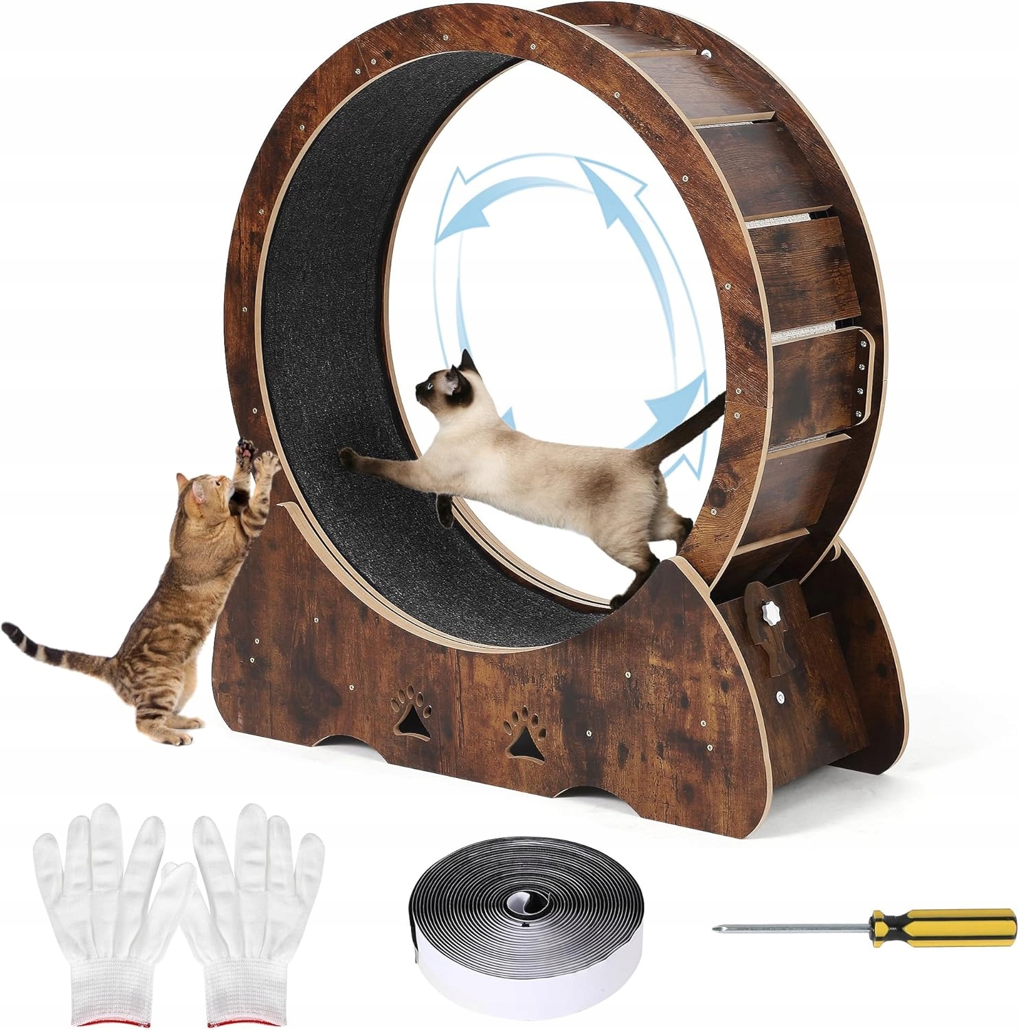 Běžecký pás pro kočky 87CM, kruhový, bezpečný trénink pro kočky, nosnost 50 kg