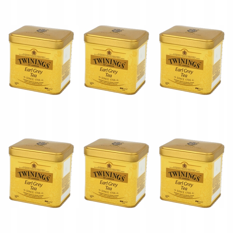 Twinings Herbata Liściasta Czarna Aromatyzowana Earl Grey 100g X6