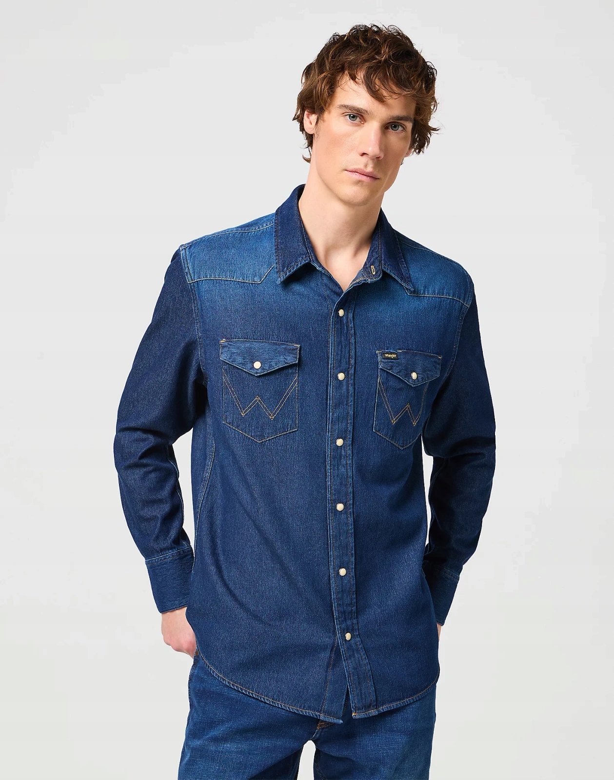 Pánská džínová košile Wrangler 27MW Dark Stone 112341088 XXL