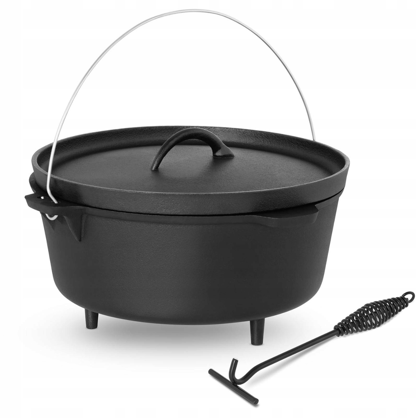 GARNEK ŻELIWNY KOCIOŁEK 10,75 L. WISZĄCY Z POKRYWĄ