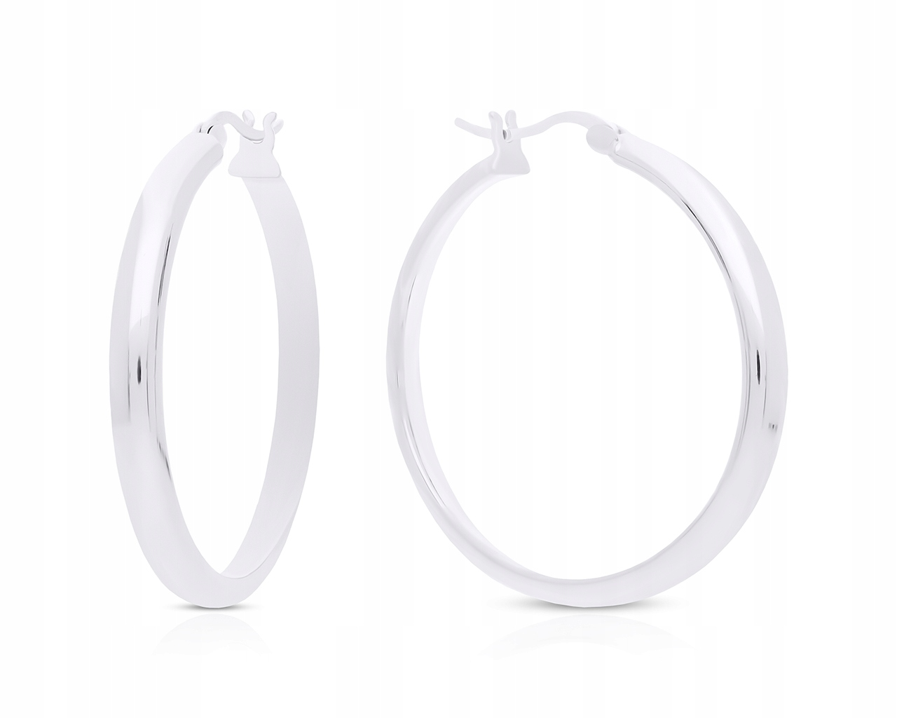 Náušnice Kola Stříbrná Hladká Velká Dámská Kolečka průměr 3,5 cm ryzost 925