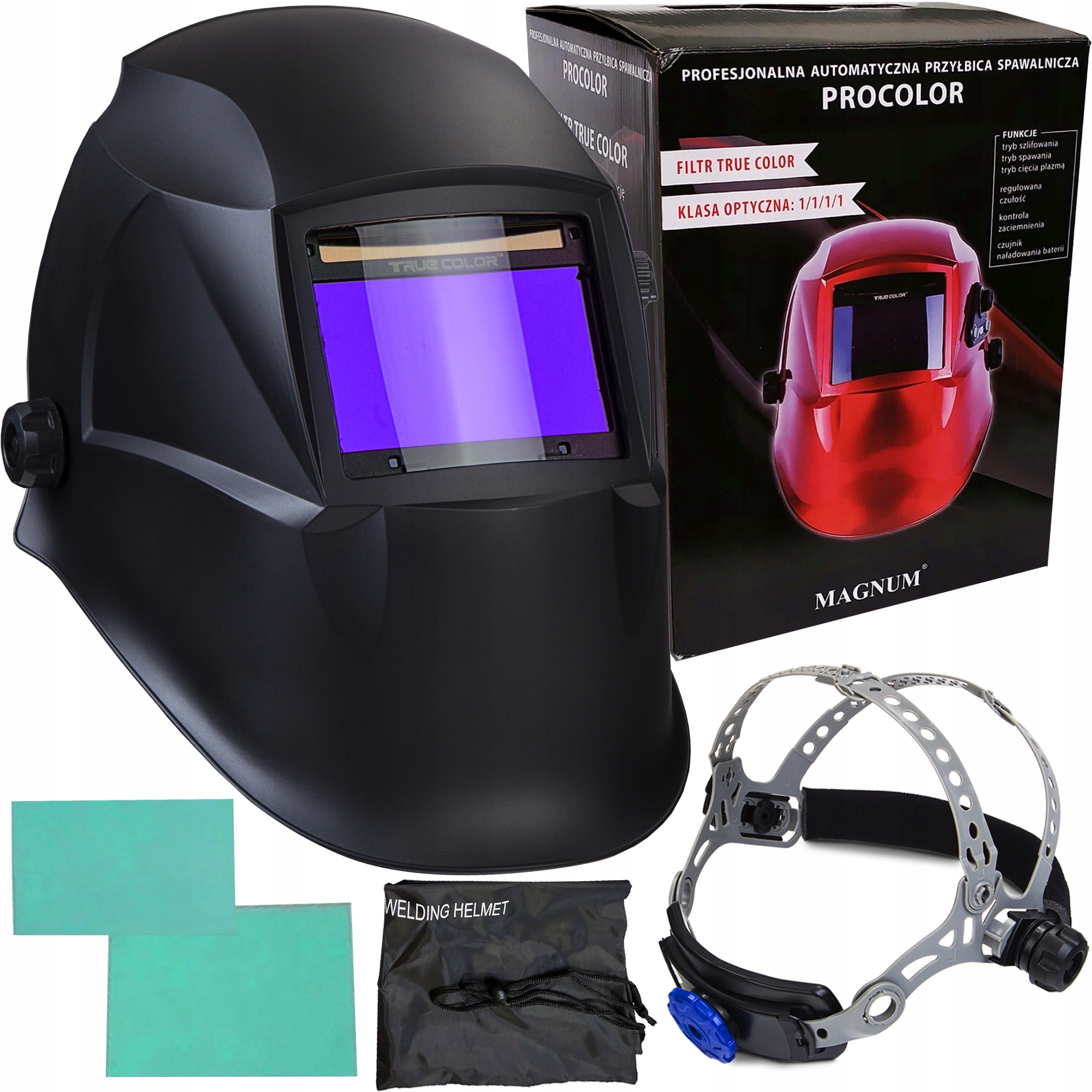 PRZYŁBICA SPAWALNICZA AUTOMATYCZNA CZARNY MAT MAGNUM PROCOLOR TRUE COLOR