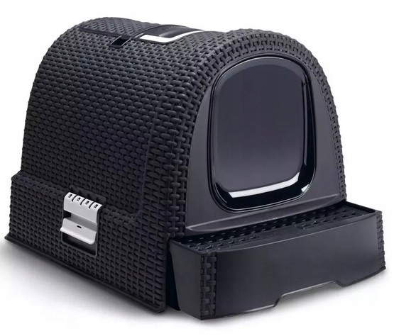 Levně Curver Toaleta s filtrem pro kočky grafitově bílá