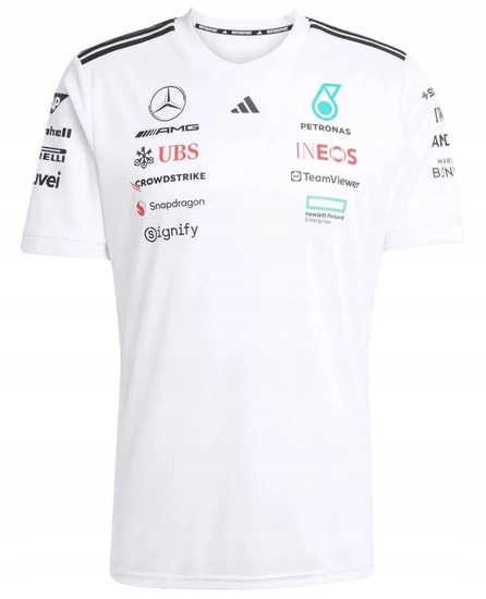 Tričko Mercedes Amg Petronas F1 adidas 2025 Driver White vel. L