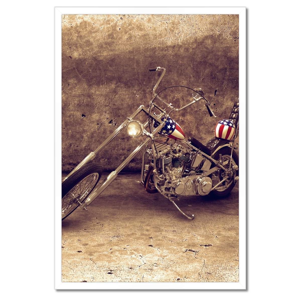 Plakáty v rámu 40x60 Motocykl v barvě sépie