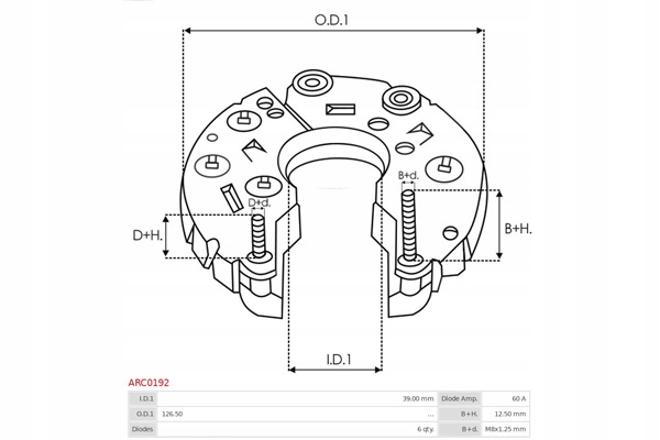 AS-PL MOSTEK PROSTOWNICZY ALTERNATORA Typ samochodu Samochody osobowe