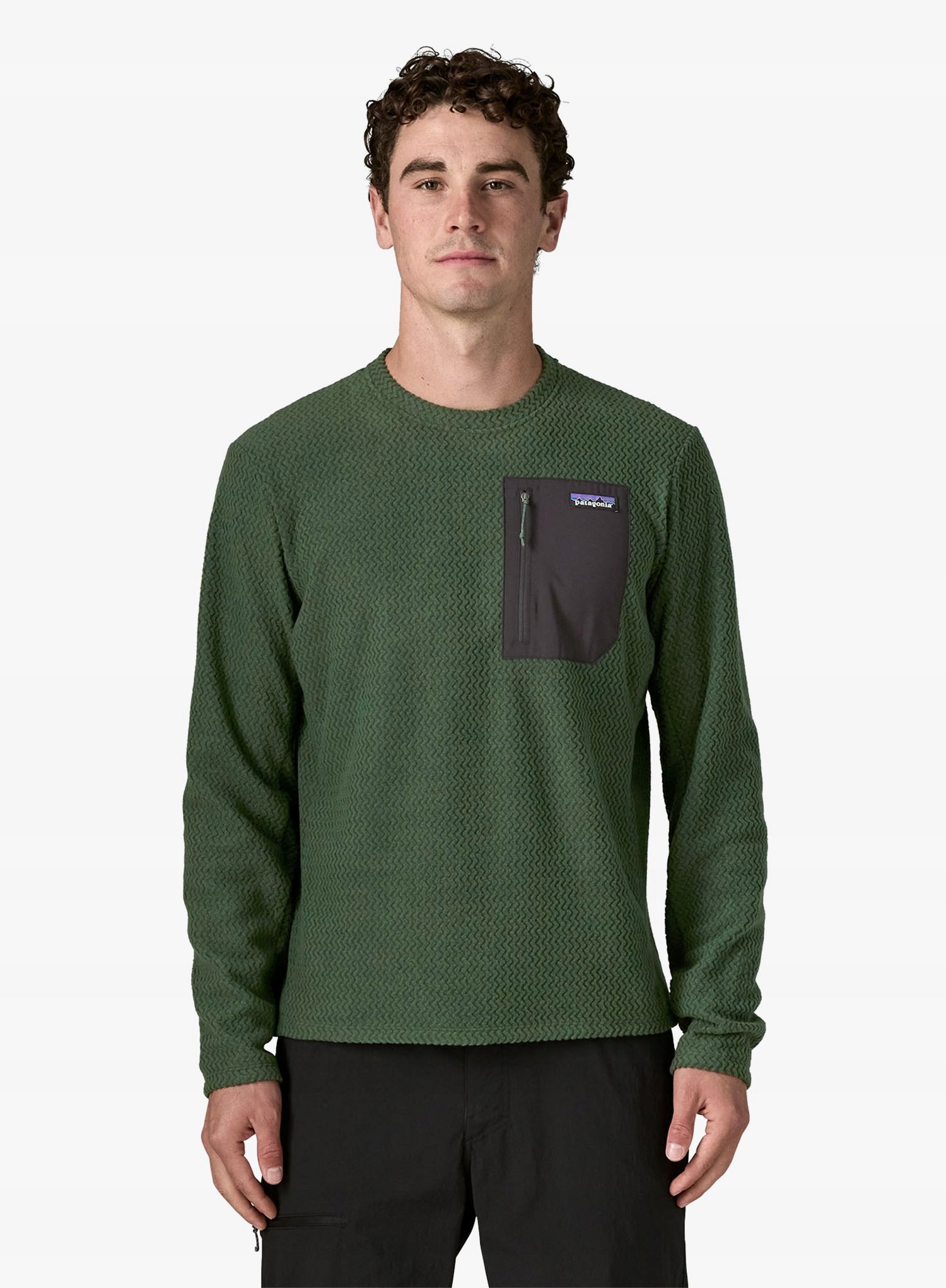 Bluza bez kaptura Patagonia R1 Air Crew treeline green L