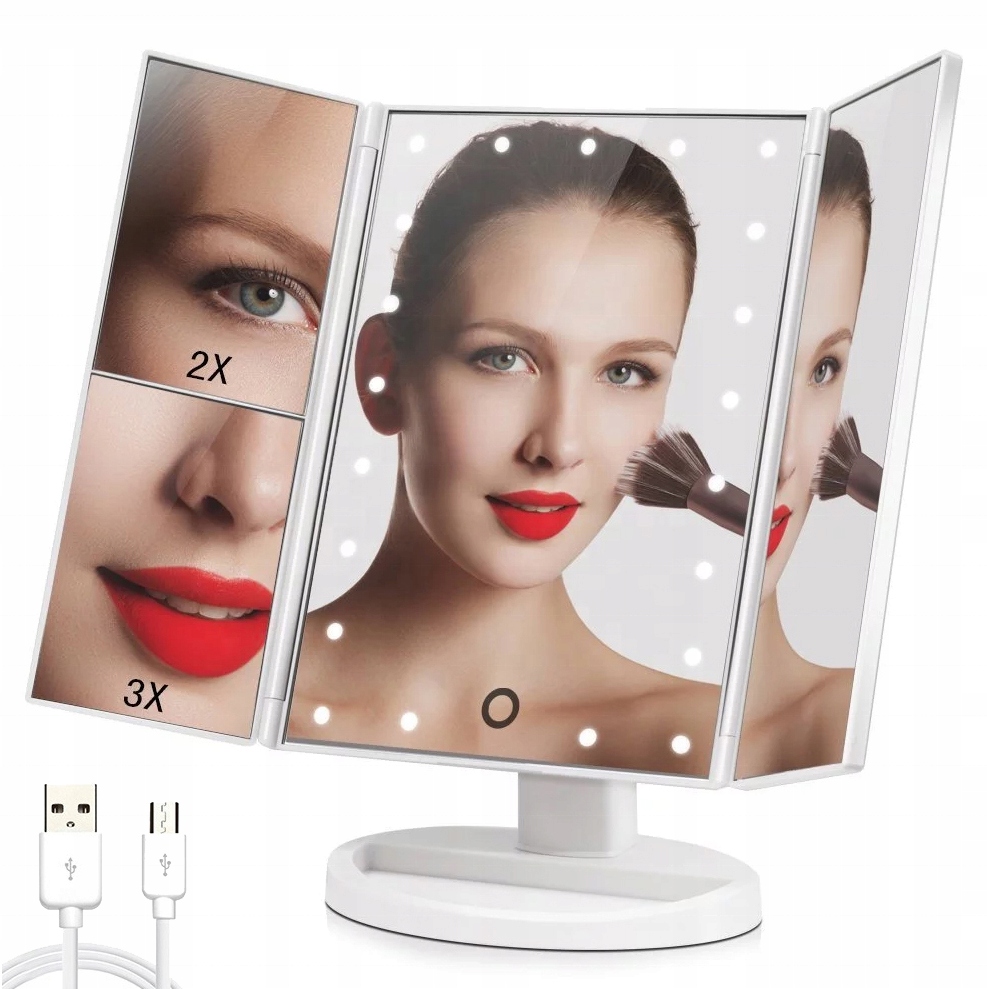 

Lusterko Diody 22LED Kosmetyczne Powiększające 3X