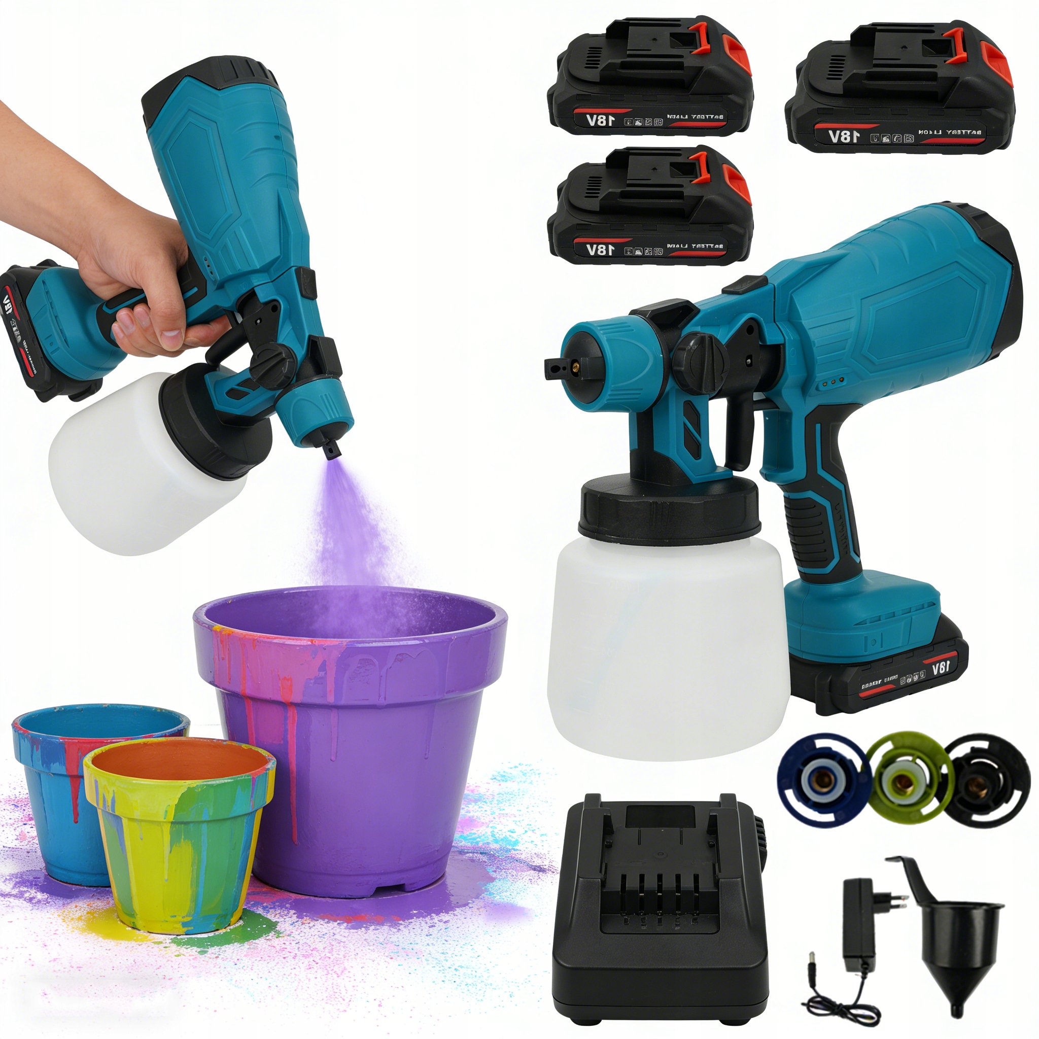 Elektrická Pistole Na Malování Stěn S 3 Tryskami, 1L, Pro Barvy