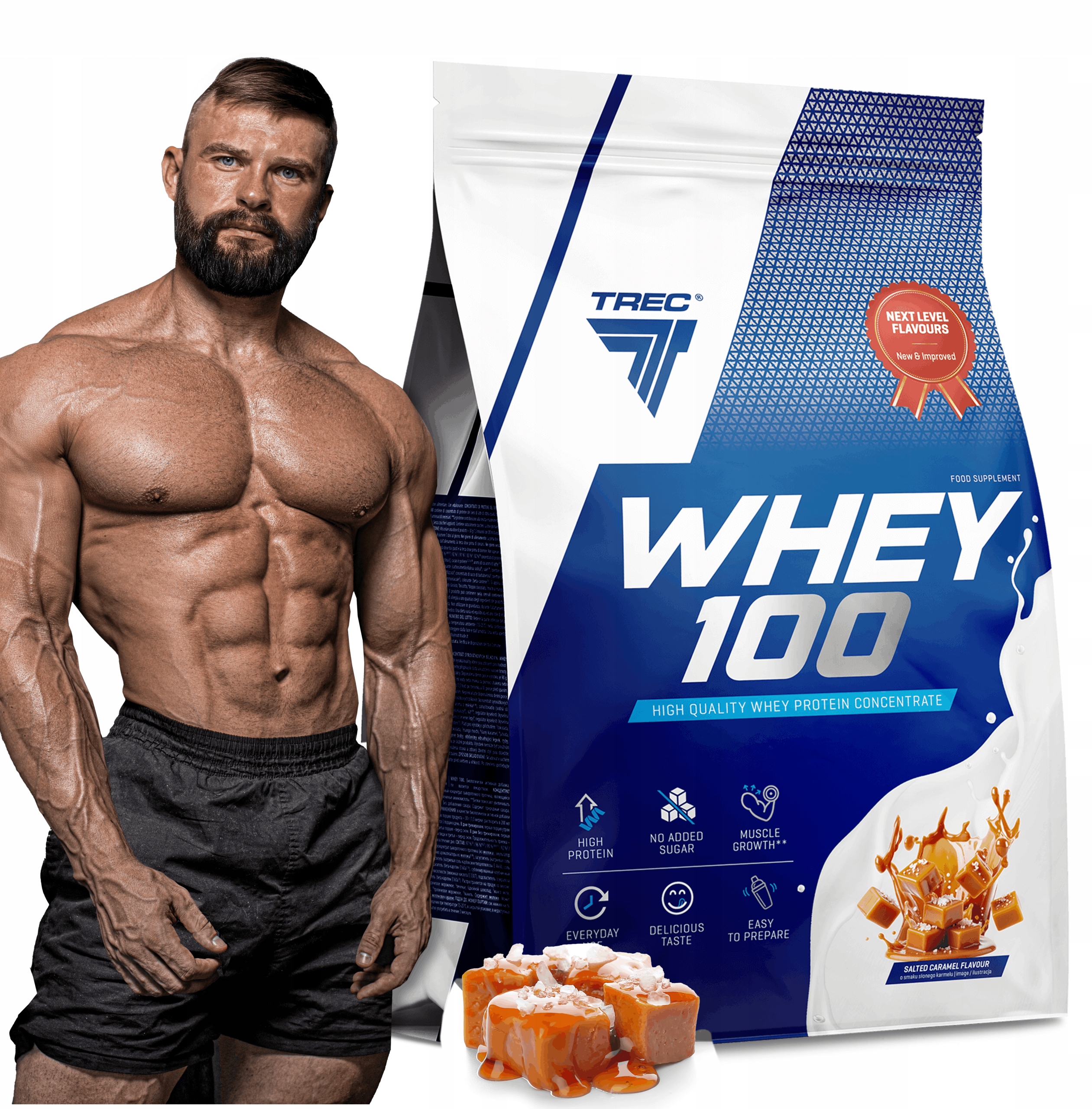 Vynikající Bílkovina Wpc Proteiny Trec Whey 100 2275g Na Hmotnost Sílu Sochařství