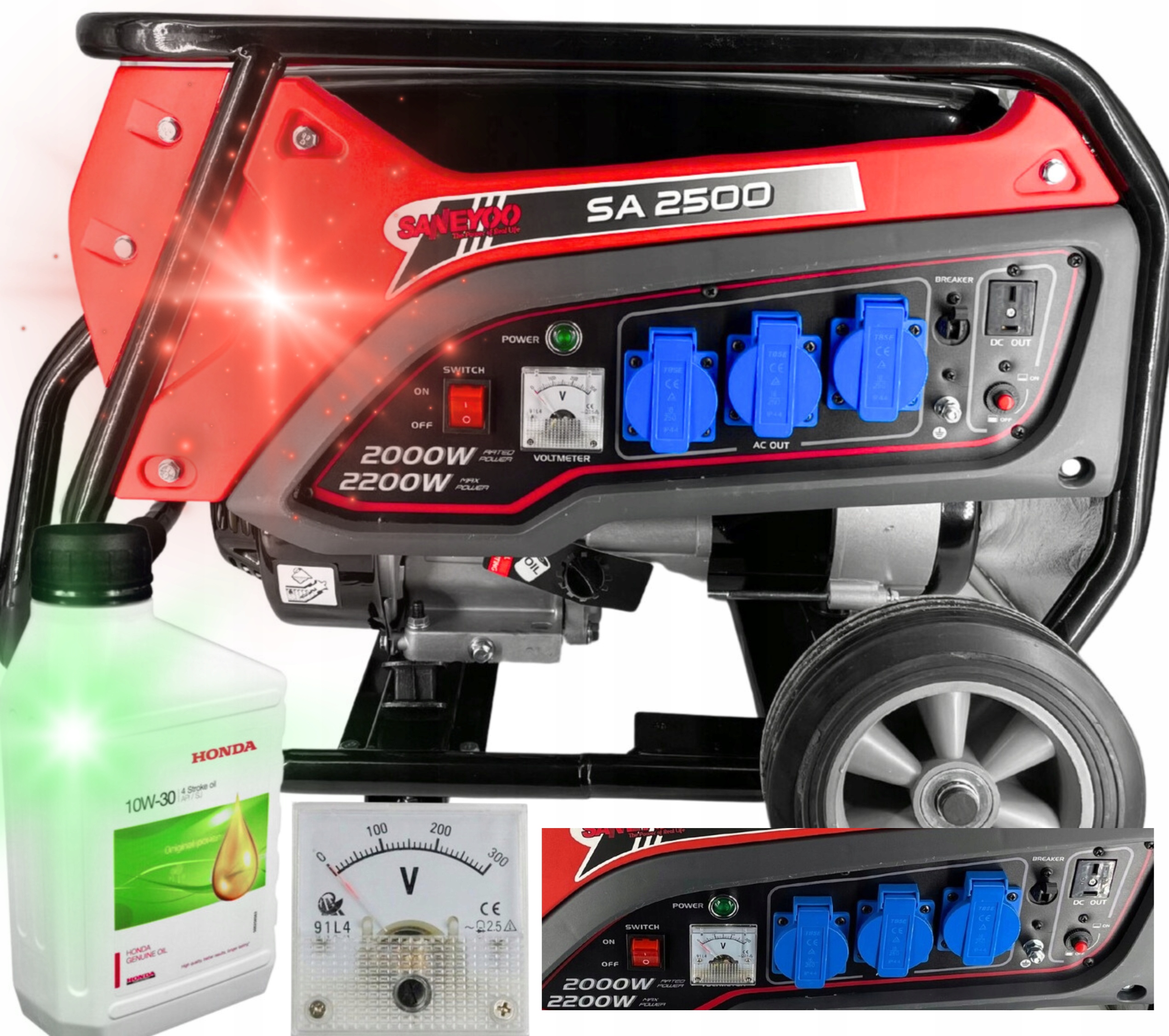 Agregat prądotwórczy SA2500 2200W/7HP HONDA OLEJ Rodzaj przenośny
