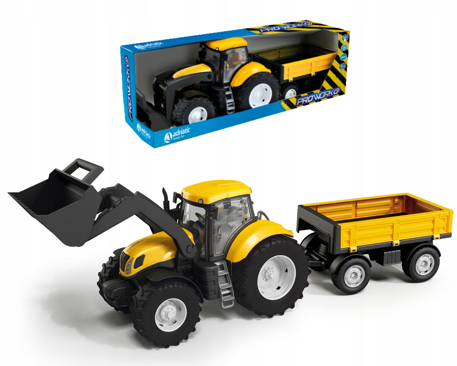 

Auto Traktor z Przyczepą i Łyżką Ciągnik Duże Koła