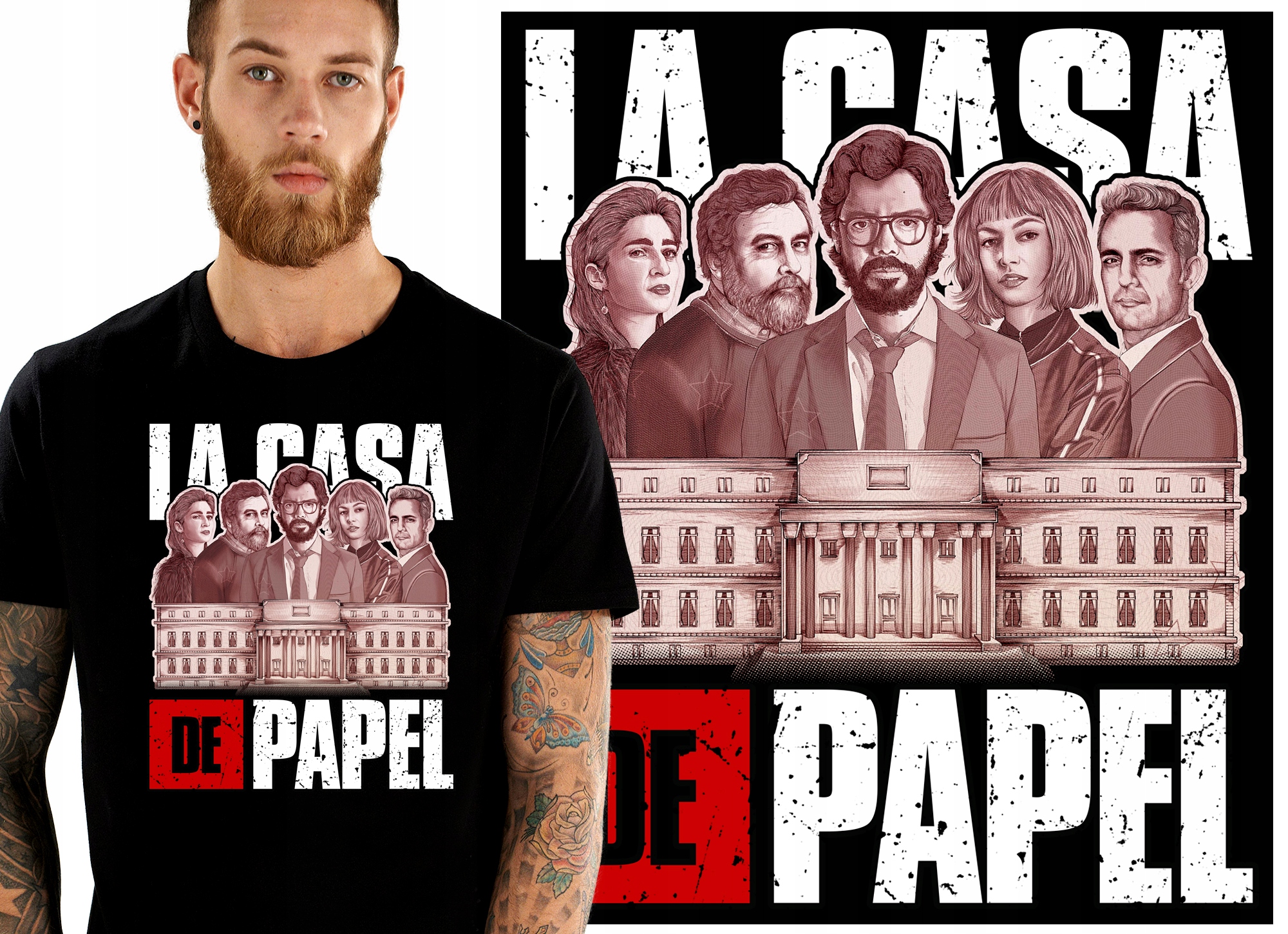 

La Casa De Papel Dom Z Papieru Koszulka Męska XXL