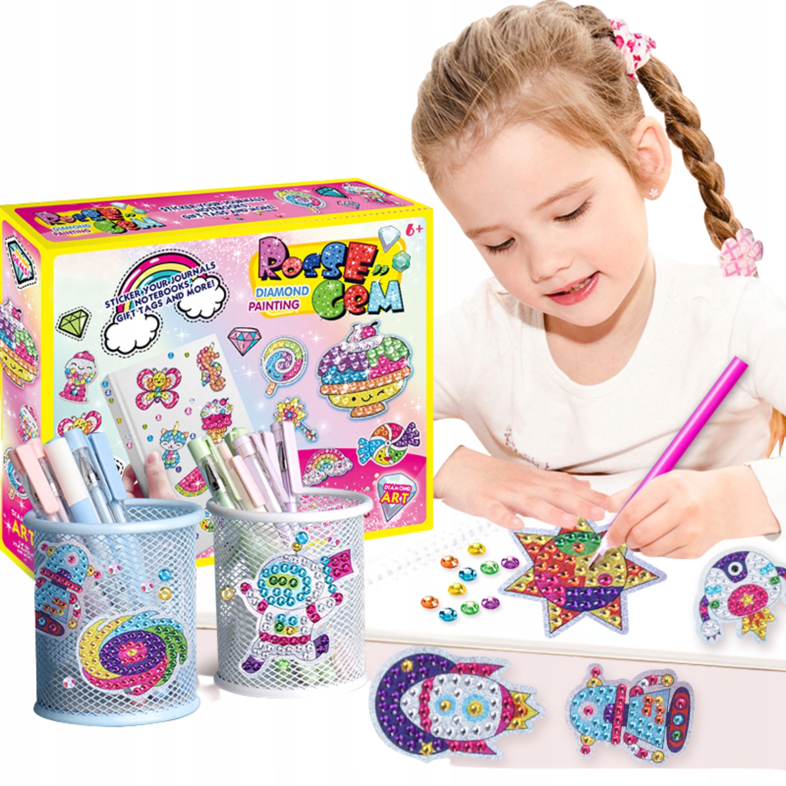 HAFT DIAMENTOWY 5D 1000 DIAMENT 12 OBRAZKÓW KOSMOS Stan opakowania oryginalne