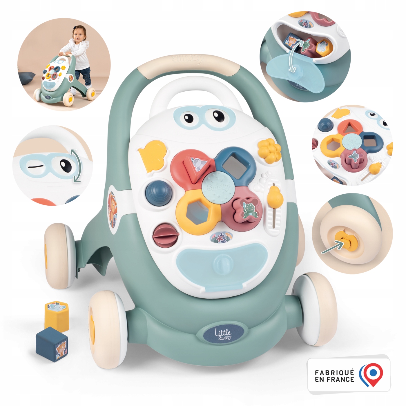 Chodzik pchacz interaktywny 3w1 wózek dla lalek Marka Smoby