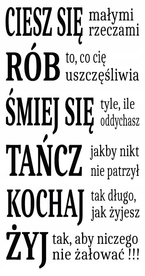 

Napis na ścianę ścienny naklejka cytat sentencja