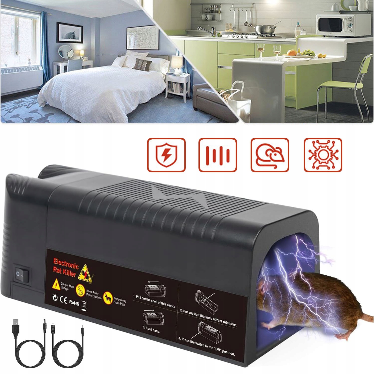 Elektryczna Pułapka Na Myszy, Zapobiegaj Dotykaniu Martwego Gryzonia