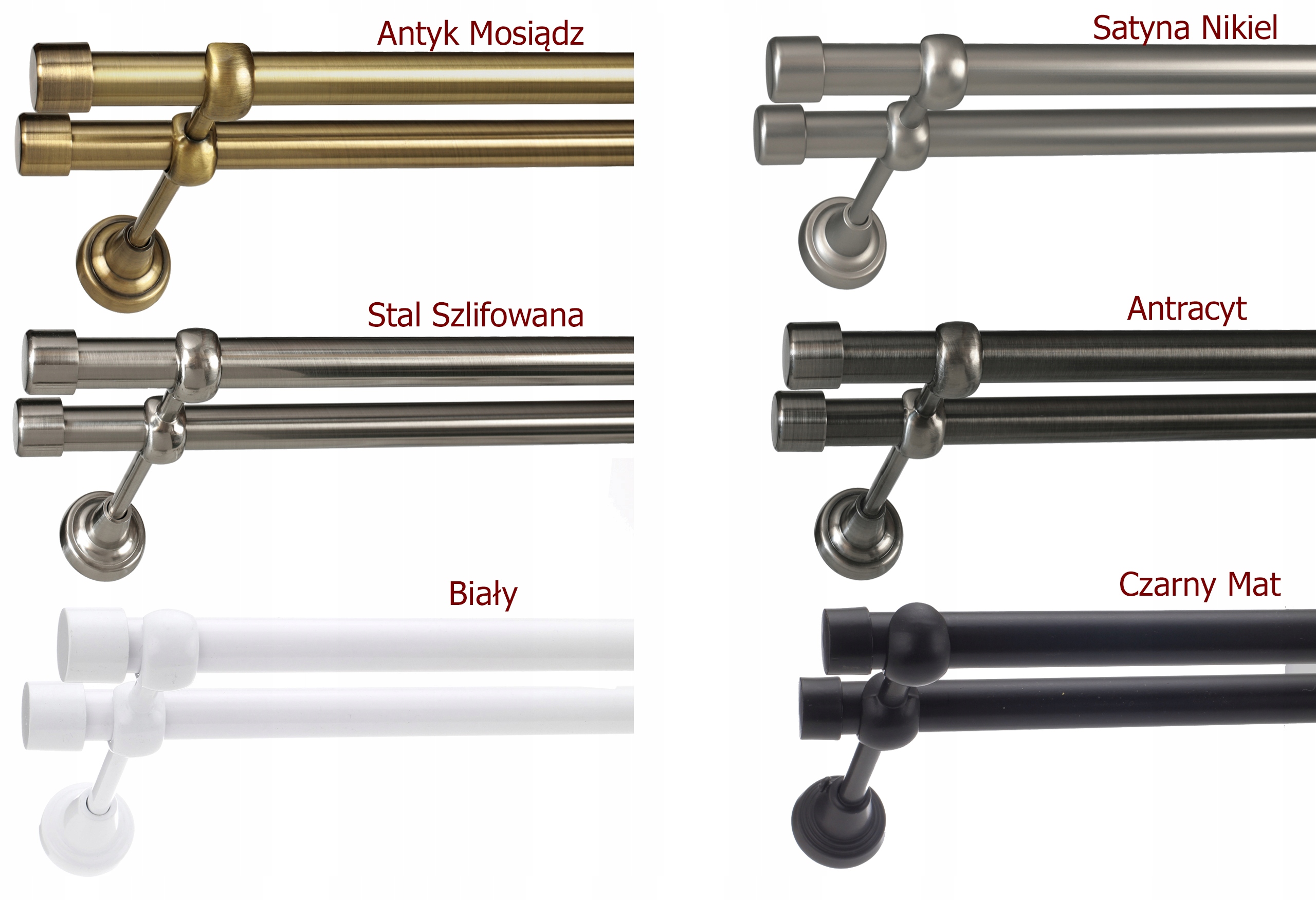 KARNISZE MODERN KARNISZ METAL PODWÓJNY 19+19 / 120 Marka Decorative