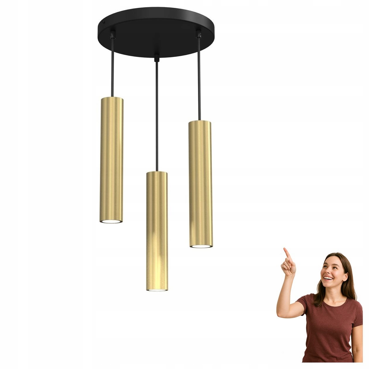 Trojitá závěsná trubková lampa na kruhu Raito 118 Luminex