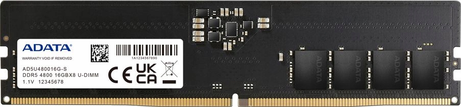 Pamięć Adata DDR5, 16 Gb, 4800MHz, CL40 (AD5U480016G-S)