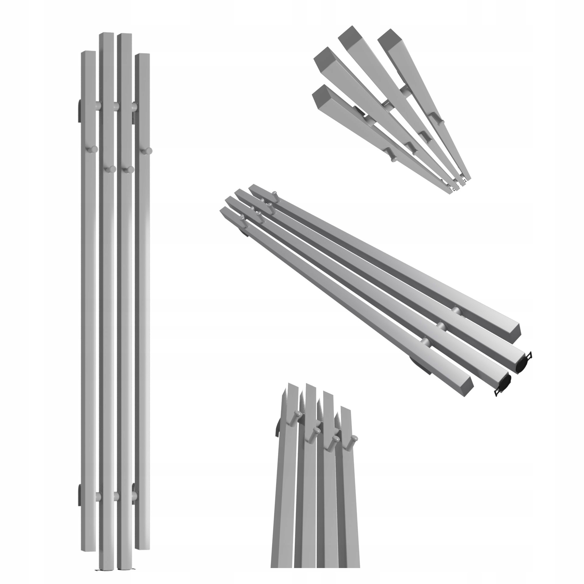 Dekorativní radiátor Bigben Hook 140x18 šedý lesk