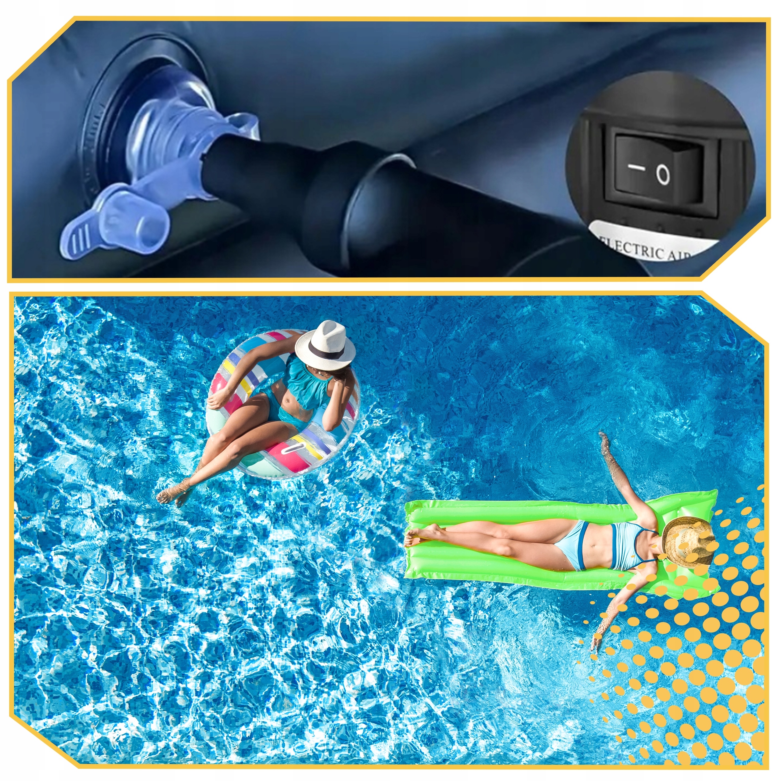 ELEKTRYCZNA POMPKA PIŁKI MATERAC BASENU 12V/230V + KOŃCÓWKI ROWERU AUTA Marka inna