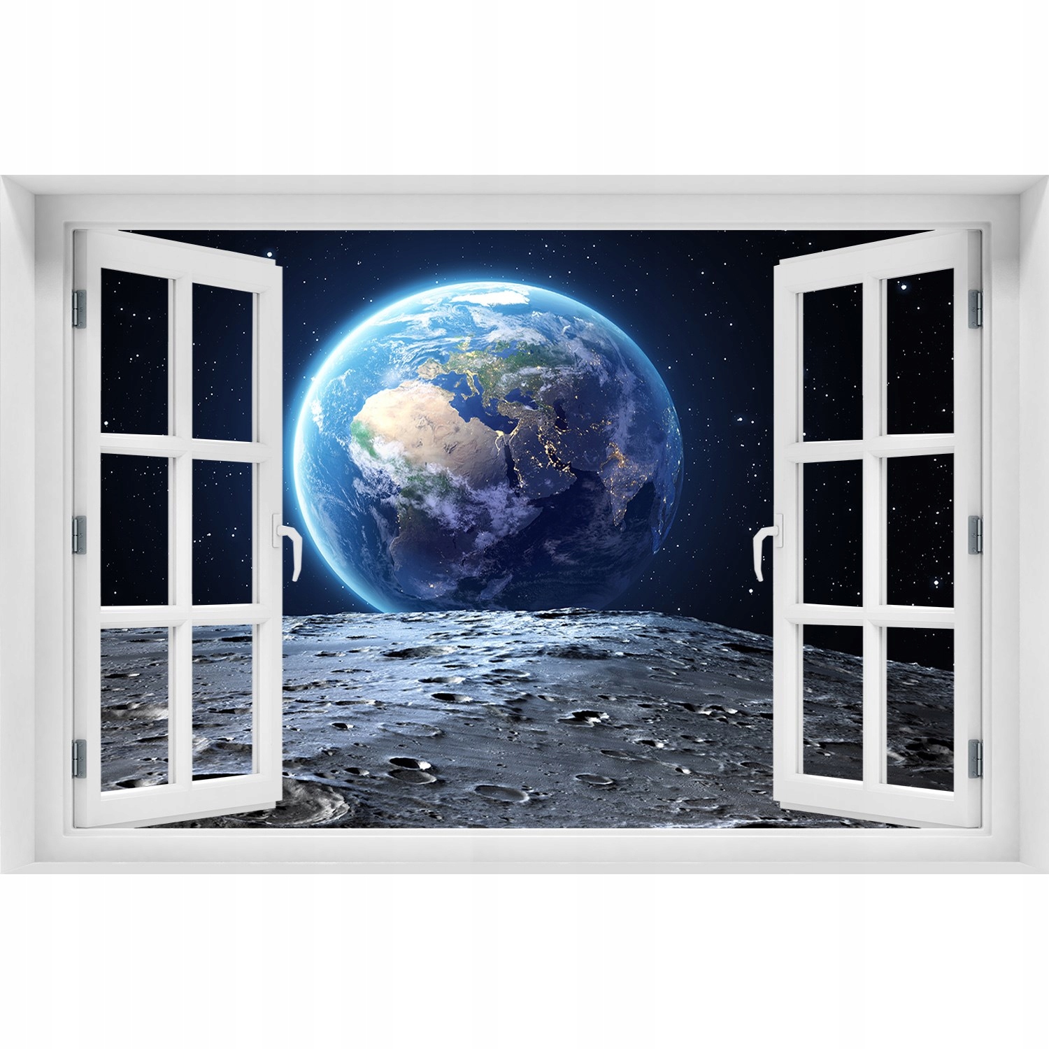 

3D Okno Naklejka na ścianę Planeta Ziemia 120x80