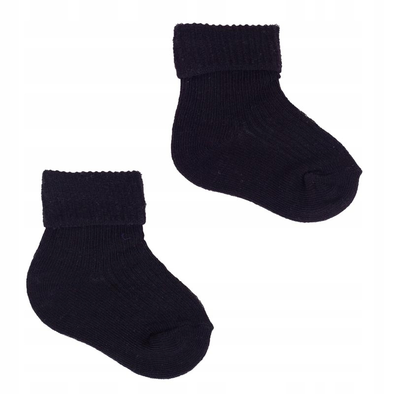 Bezuciskowe SKARPETKI 62-68 niemowlęce CAŁE CZARNE prążkowane 3-6 m