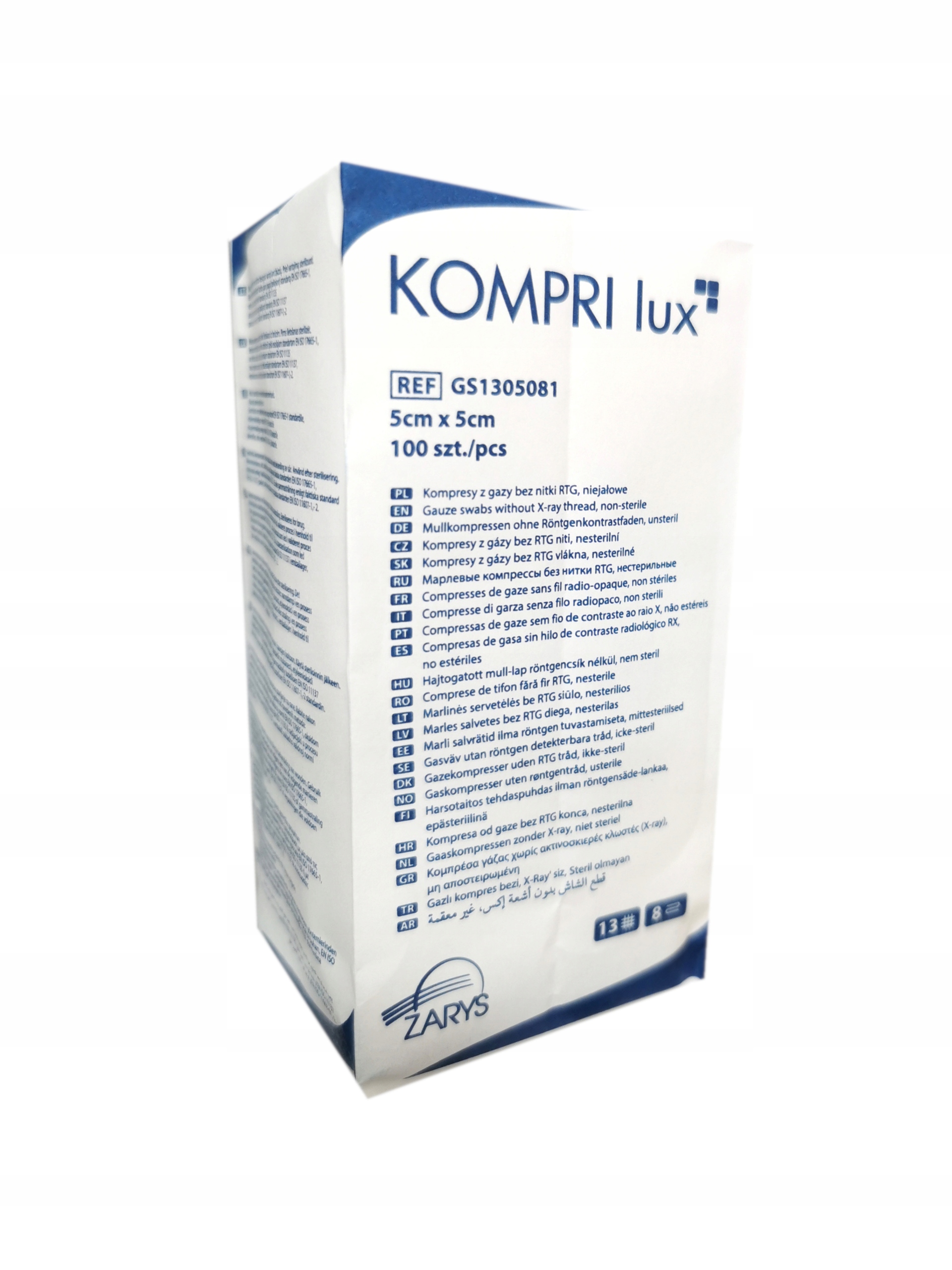 

Kompresy gazowe niejałowe 5x5 cm 13N8W a'100 szt