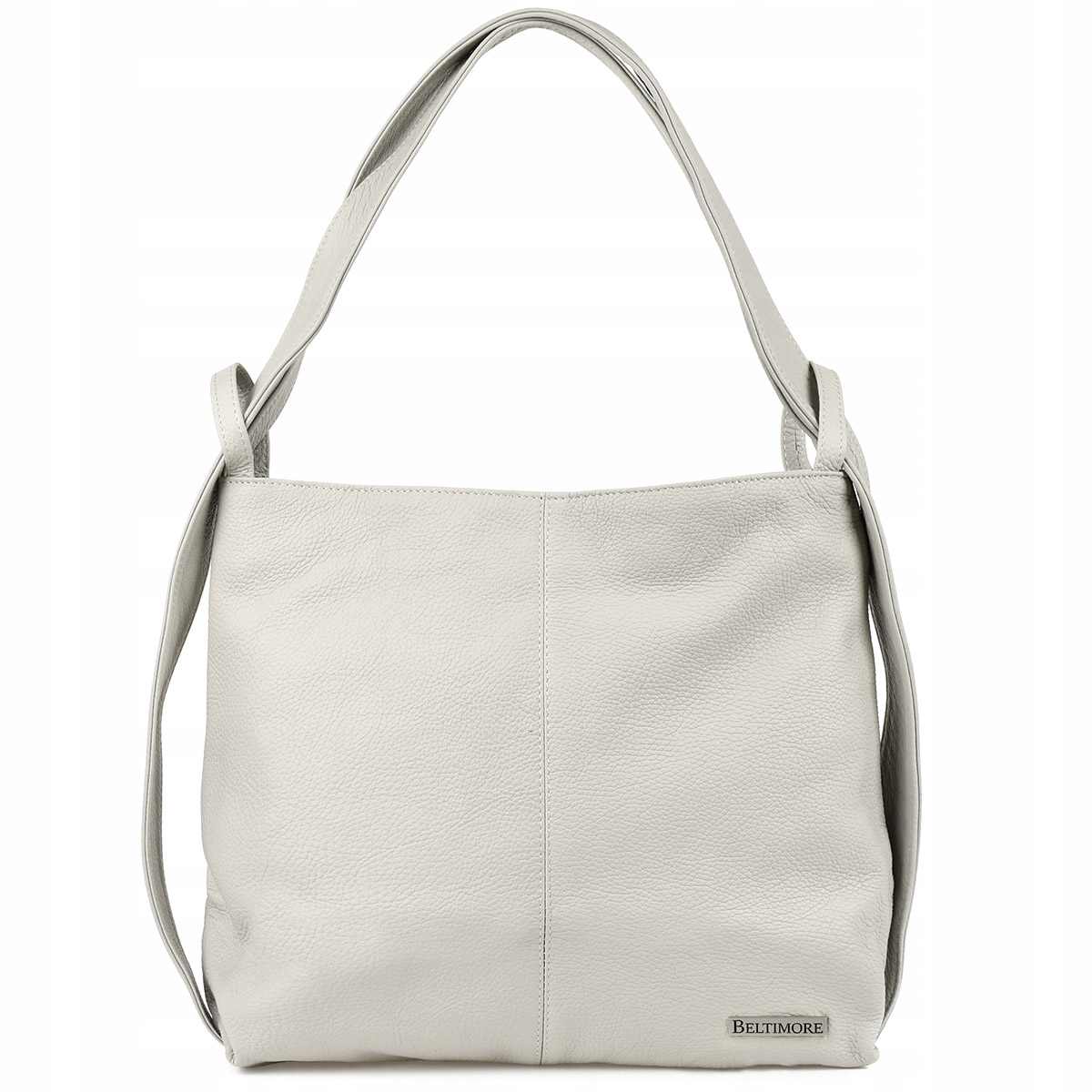 Batoh Dámská kožená kabelka A4 velká taška shopperka 2v1 šedá Beltimore