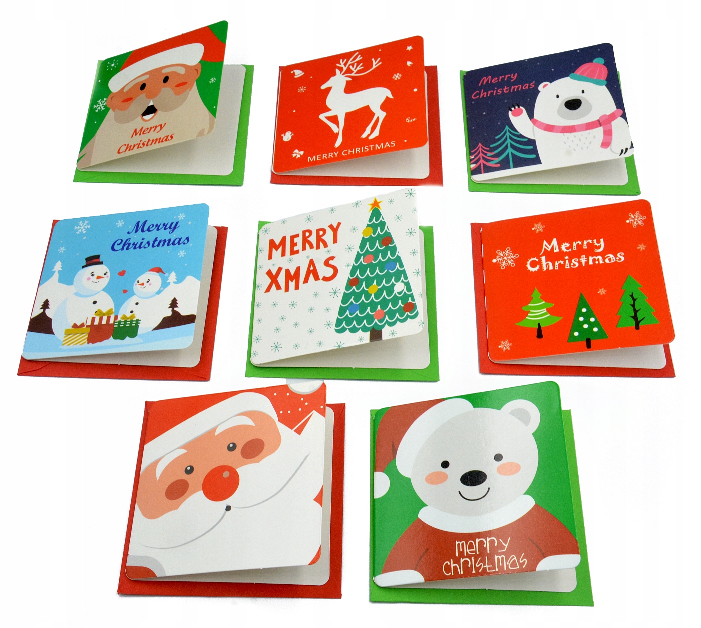 

8szt mini Kartki Świąteczne 7x7cm kwadratowe