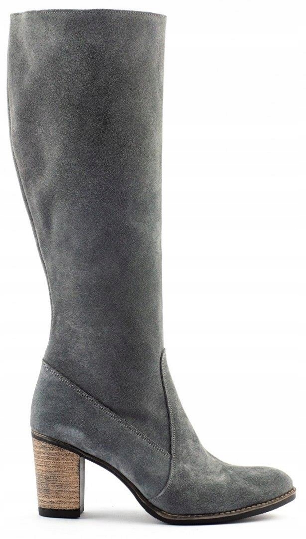 OCIEPLANE KOZAKI NA OBCASIE SKÓRA POLSKIE SZARY 37