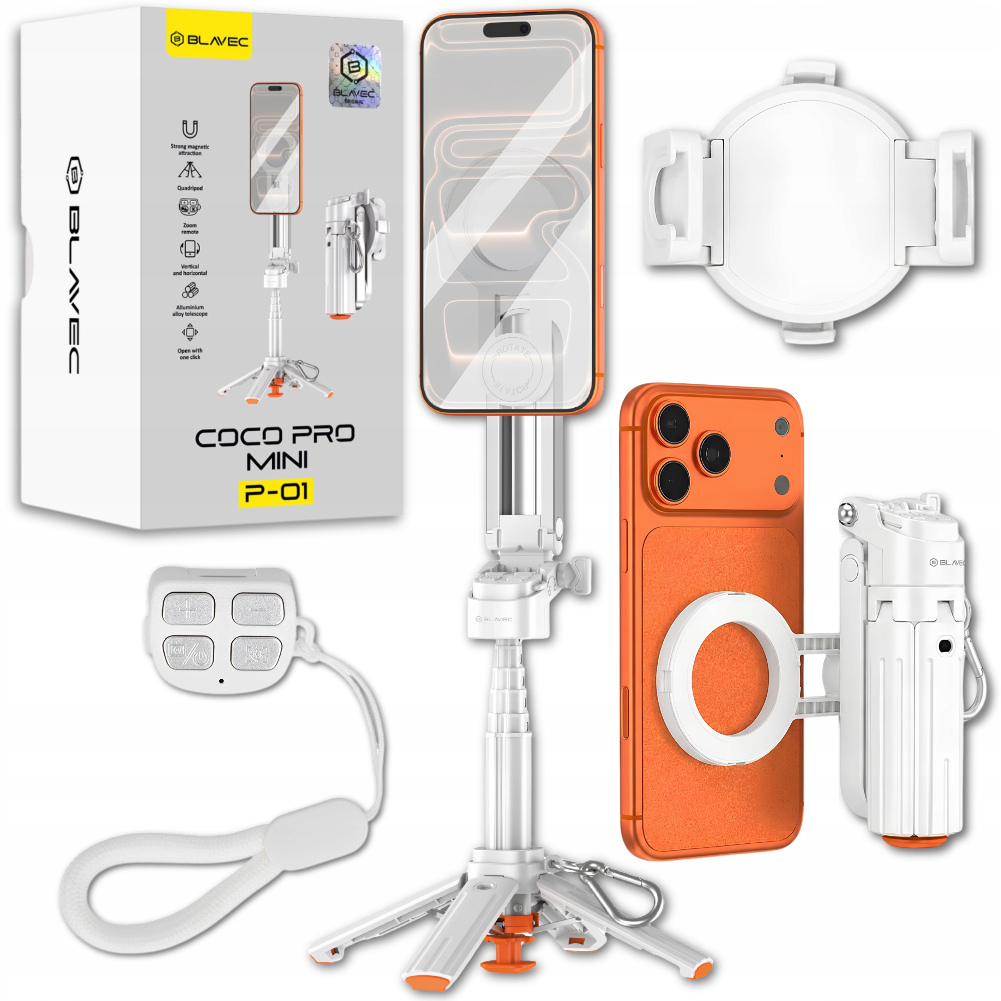 Statyw do Telefonu Tripod Kijek do Selfie Stick MagSafe do iPhone Samsung