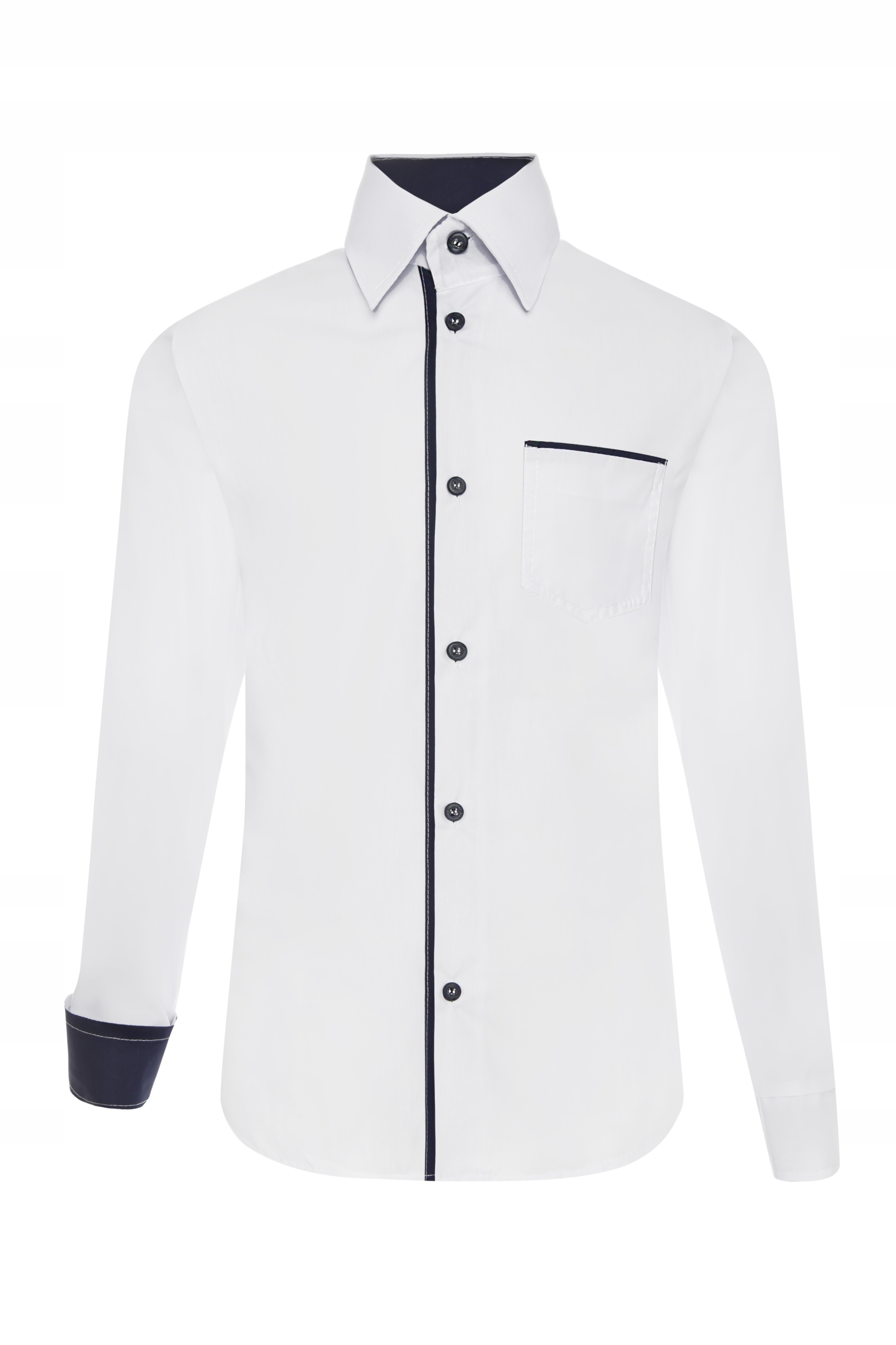 Koszula chłopięca biała długi rękaw polska 32 134