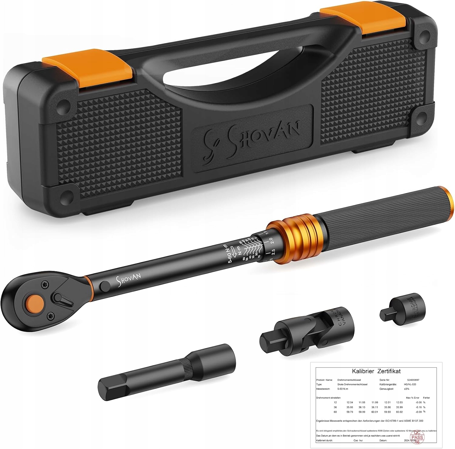 Klíč Momentový 3/8" 5-60 Nm Sada Ráčnový Adaptér Auto Moto
